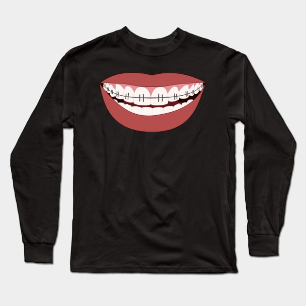 Brace Face Long Sleeve T-Shirt by CocoBayWinning 